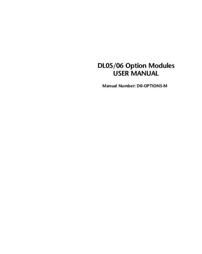 First Page Image of F0-08ADH-1 DL0506 Option Modules User Manual D0-OPTIONS-M.pdf
